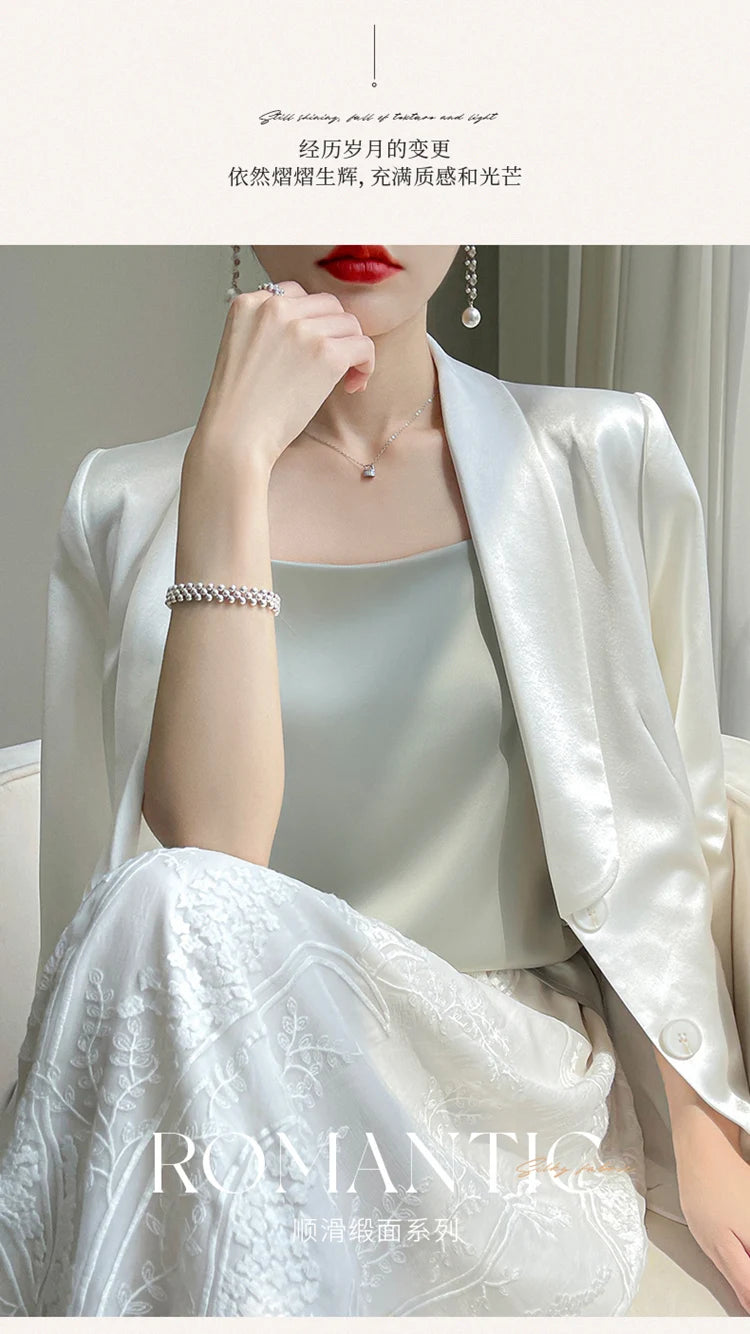 Women' Summer Sling One Line Collar Camis Cool Comfort Silk Suspender Sexy Suspender Top New Undershirt Fashion Thin Style Sling