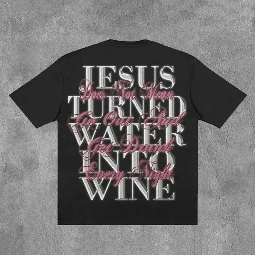 Y2K Trendy Fashion T Shirt Tops Harajuku Goth Character Graphic Print Oversized T Shirt Cotton Short Sleeves Streetwear Clothing