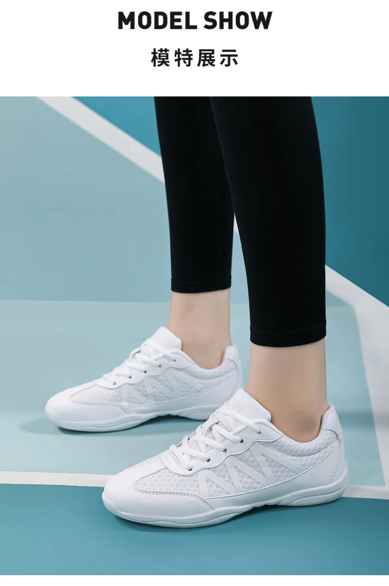 New cheerleading shoes Children's dance shoes Competitive aerobics shoes Fitness shoes Women's white jazz sports shoes 2105