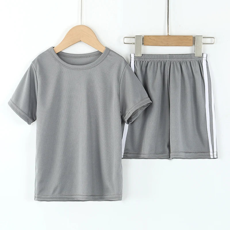 2/4 Pieces Of Summer Children's Quick-drying Sports Suit Boys Running Vest girls Casual Joker Shorts Breathable Short Sleeves