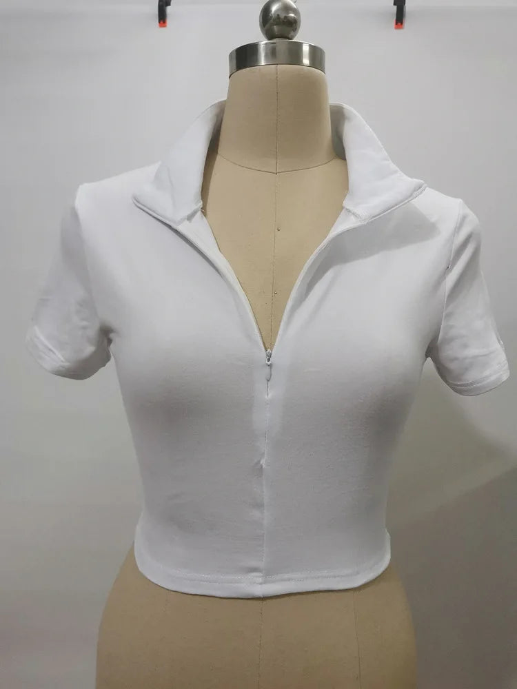 Summer T-shirt Woman Crop Top Sexys Short Sleeve Y2k Aesthetic Clothes Streetwear Fashion Black White Women Short Tshirts 2024