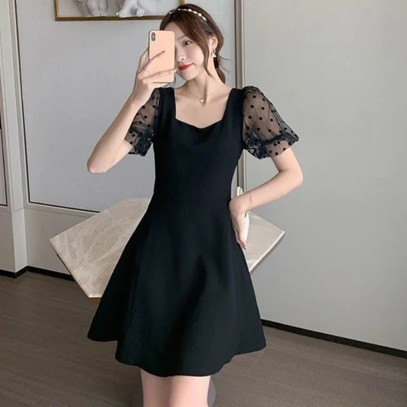 Midi Woman Dress Backless Dresses for Women Black Open Back Mesh Cheap Casual Elegant Chic on Sales Promotion Sensual Sexy Party