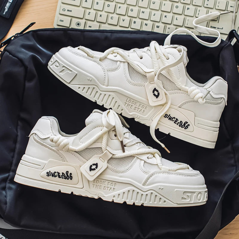 2025 New Summer Men's Shoes Original Casual Flat Shoes Sport Thick Bottom Increased Height Bread Trendy Shoes Skateboard sneaker