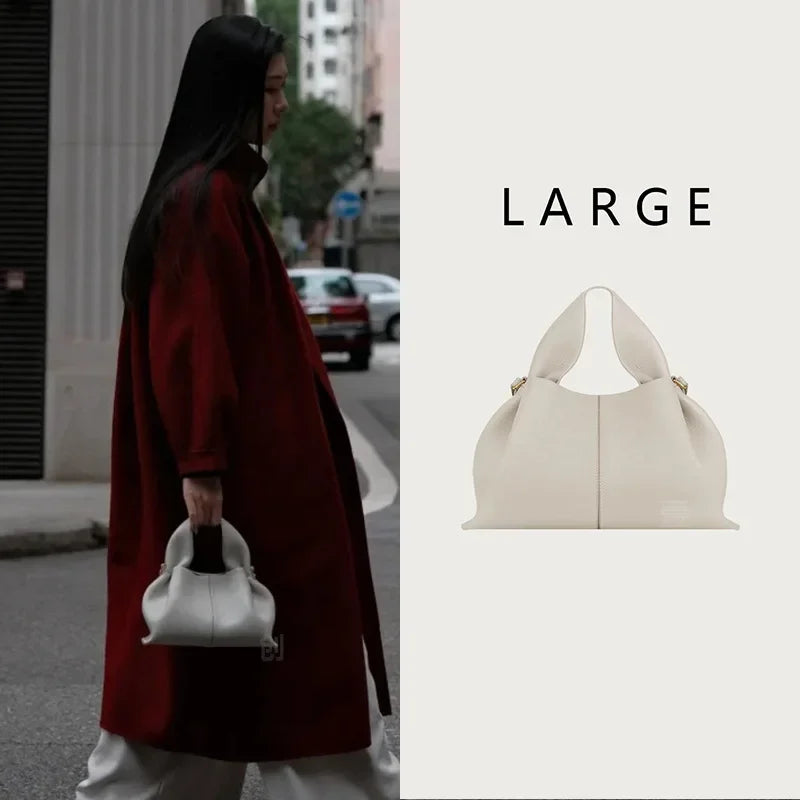 Cloud Dumpling Soft Leather Shoulder Crossbody Bag Unique Design Handbag Popular Fashion Small Niche Design Crossbody Bag