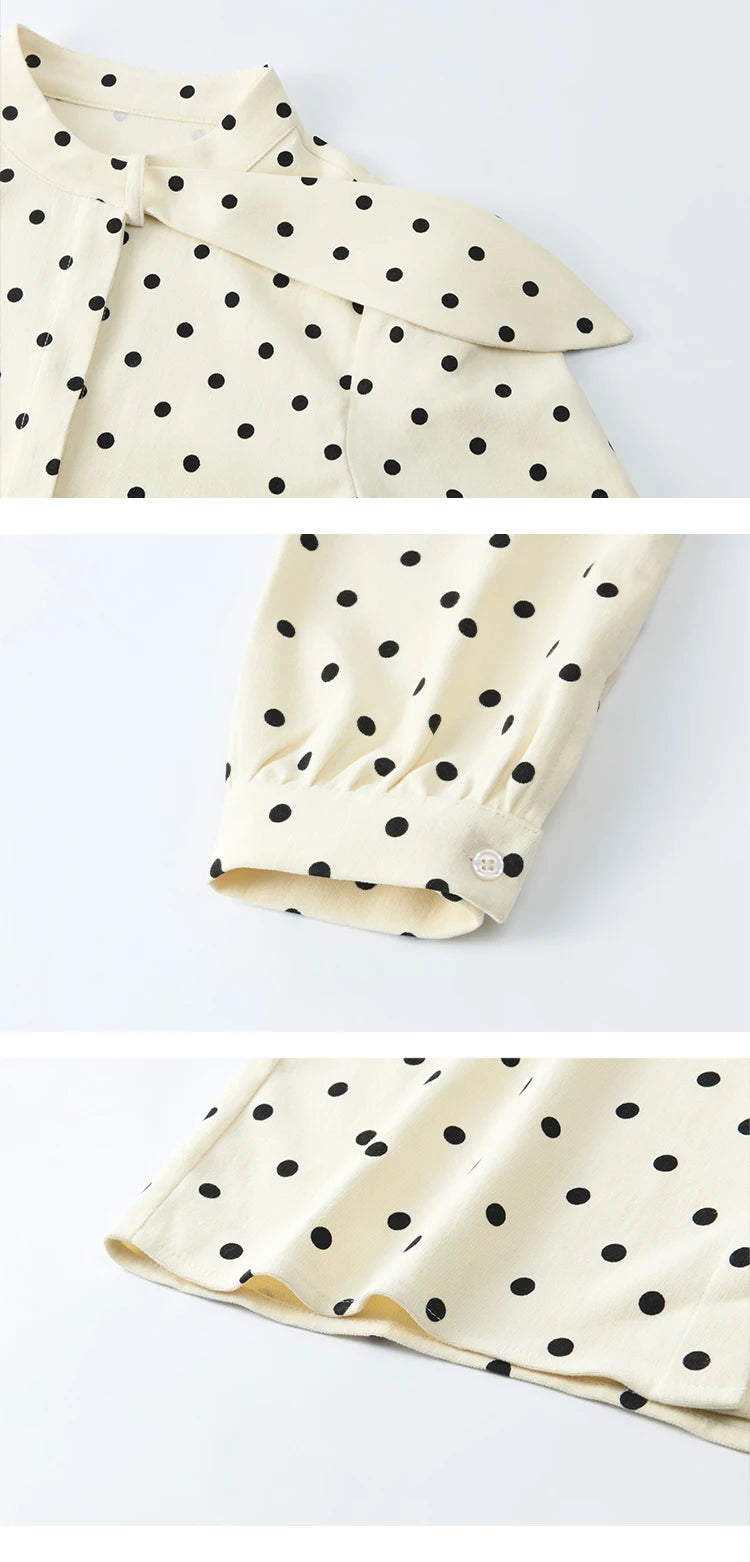 MISHOW Wave Point Long Sleeve Brushed Blouse Rabbit Ear Collar 2024 Winter Women Clothes Temperament Thickened Shirts MXD56X1697