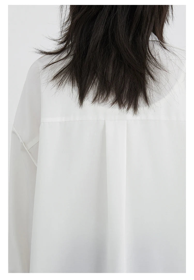 CHIC VEN Women Shirt Loose Casual Solid New Lapel Tie Design Sun Protection Blouses Long Sleeved Female Coat Summer 2025