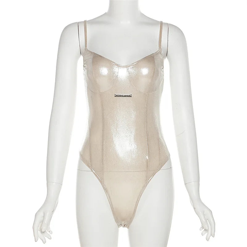 Summer New Fashion Solid Color Lingerie Sexy One-Piece Lace-Up Sleeveless Slim Fit Bodysuit Casual Streetwear Festival Outfit