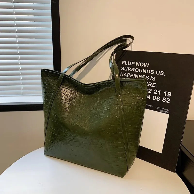 Large Capacity Quirky Design Tote Bag Retro Women's New Hot Sale Of The Season Casual Winter Commuter Single Shoulder Bag Zipper