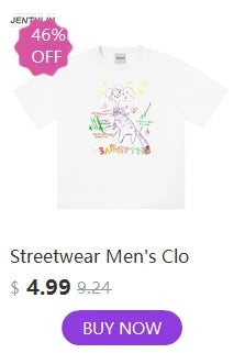 Hip Hop Streetwear Oversized Men Clothing Short Sleeve I Hate Lida Graphic Print Y2k Tops Tee Harajuku Goth Korean Tshirt Cotton