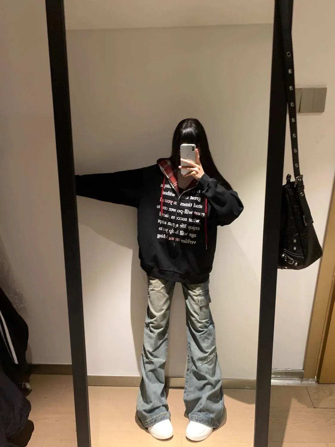 Hua Cotton Blend Milk Silk Hoodie Zipper Couple Jacket Retro Letter Patchwork Hat Sweatshirt 280g Vintage Style Women's Clothing