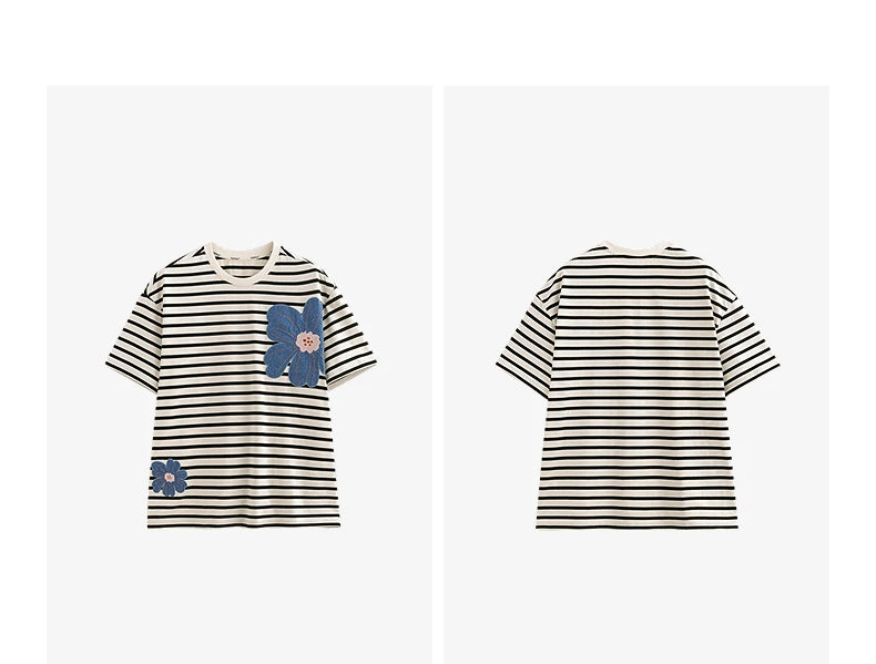 TOYOUTH Women Short Sleeve T shirt 2025 Spring New Tops 8521034