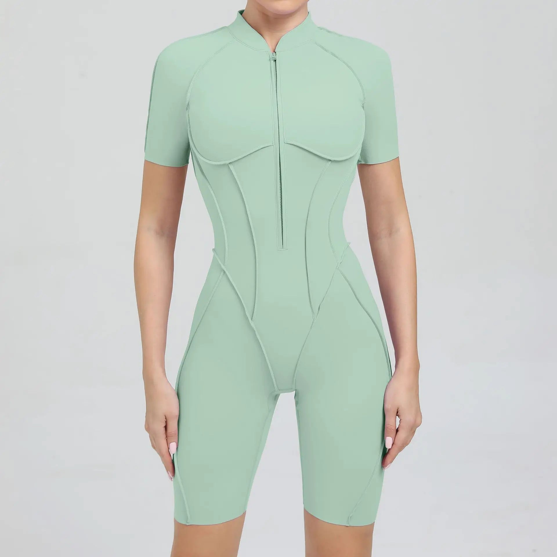 Women's Sports Jumpsuit Zipper Yoga Set Fitness Combination Lift Buttocks Bare Back Gym Sexy Sports Jumpsuit Gym Romper