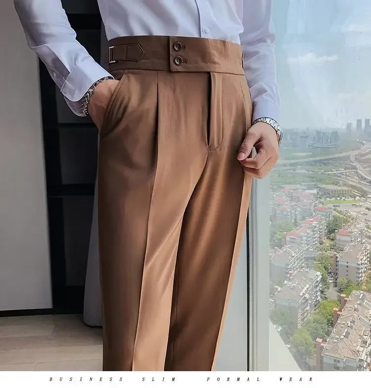 Men's Straight-leg High-waisted Casual Suit Pants High-end Feelslims Slimming Effective Spring Autumn Seasonal Pants