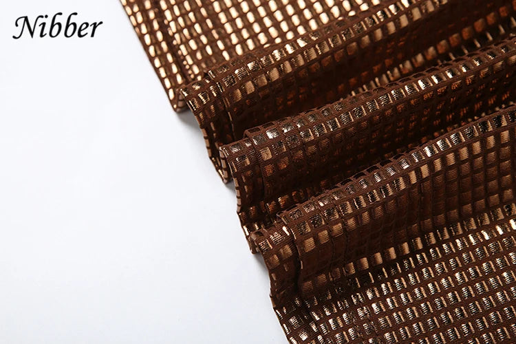 Nibber Sequins Backless Dress Women Sexy Solid Square Collar Sleeveless Skinny 2025 Summer Fashion Glitter Stretch Long Bodycon