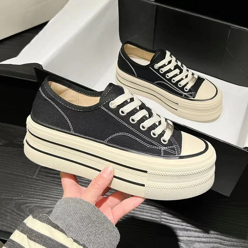 Canvas Shoes Women Spring Summer Casual Walking Platforms Vulcanized Shoes Ladies Fashion Chunky Sneakers Zapatos Para Mujer