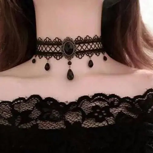 Girl Black Lace Choker Necklace For Women Trendy Neck Chain Collarbone Necklaces Punk Lolita Gothic jewelry For Girls Vintage