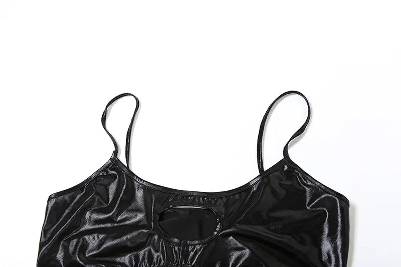 See Through Y2k Clothes Hollow Out Mesh Crop Top Skinny Camisole Mini Ropa De Mujer Rave Outfits 2 Pcs Set T Shirts For Women