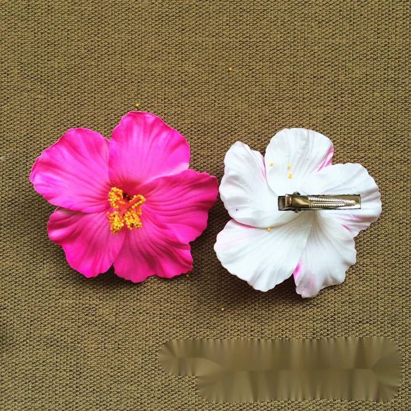 New Bohemian Style Hibiscus Flower Sweet Seaside Beach Resort Style Egg Flower Hair Clip For Women