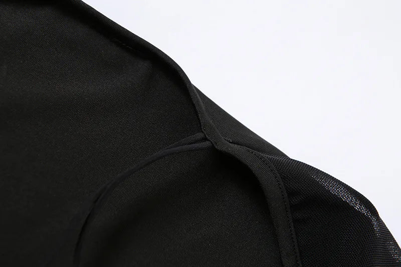 Woman's Bodysuits Summer Solid Color Long Sleeve Splice Sexy hollow-out Fashion Woman Bodysuits Dropshipping YMEK20K09854