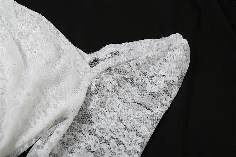 AltGoth Mall Goth Fairycore Dress Women Vintage Aesthetic Elegant Sweet Sexy See Through Irregular Hem High Waist Corset Dress