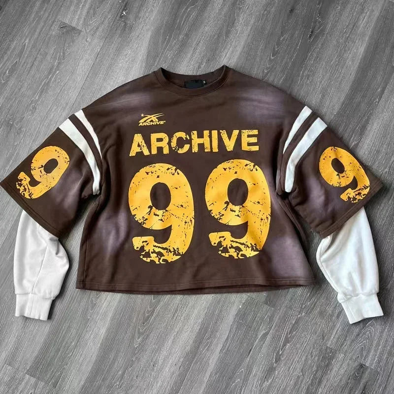 Y2K Sports Camouflage Jerseys Female Male Goth Oversized Loose Bough Pattern Long-sleeved Shirt Hip Hop Sweatshirt Street Wear