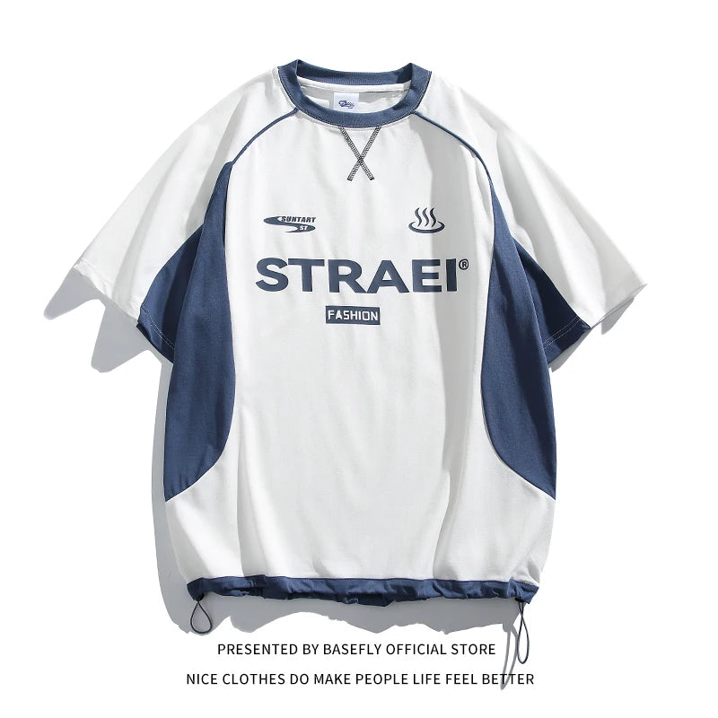 Summer F1 Racing Letter Print men oversize Tshirt Unisex Women Boyfriend Style Tees Streetwear Hip Hop Casual College Couple