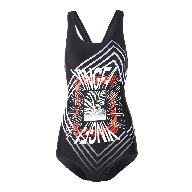 Women's 2025 New Professional Training Swimsuit Belly Covering And Slimming Yingfa One Piece Triangle Swimsuit With Padded