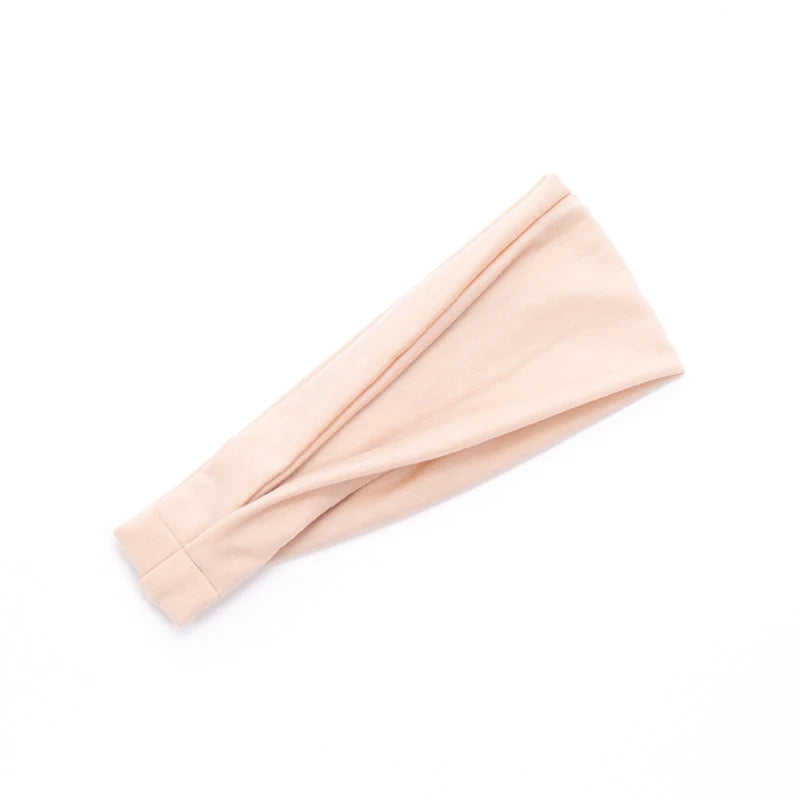 New Women Solid Color Elastic Hair Bands Yoga Headband Fashion Turban Makeup Hair Hoop Vintag Knotted Headwrap Hair Accessories