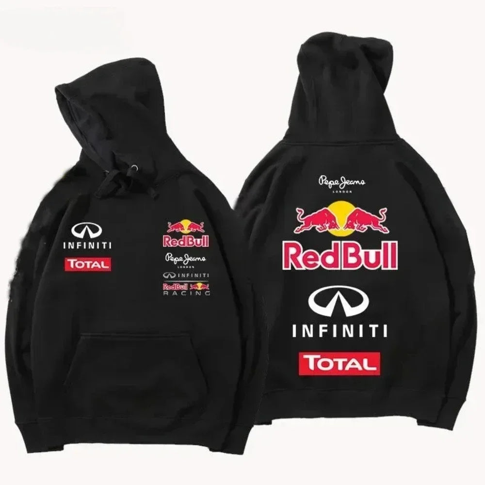Racing Team  Red Bull Hoodies Print Pullover Brand Hooded Designer Joggers Long Sleeve Sweatshirt Women Streetwear Tops Clothing