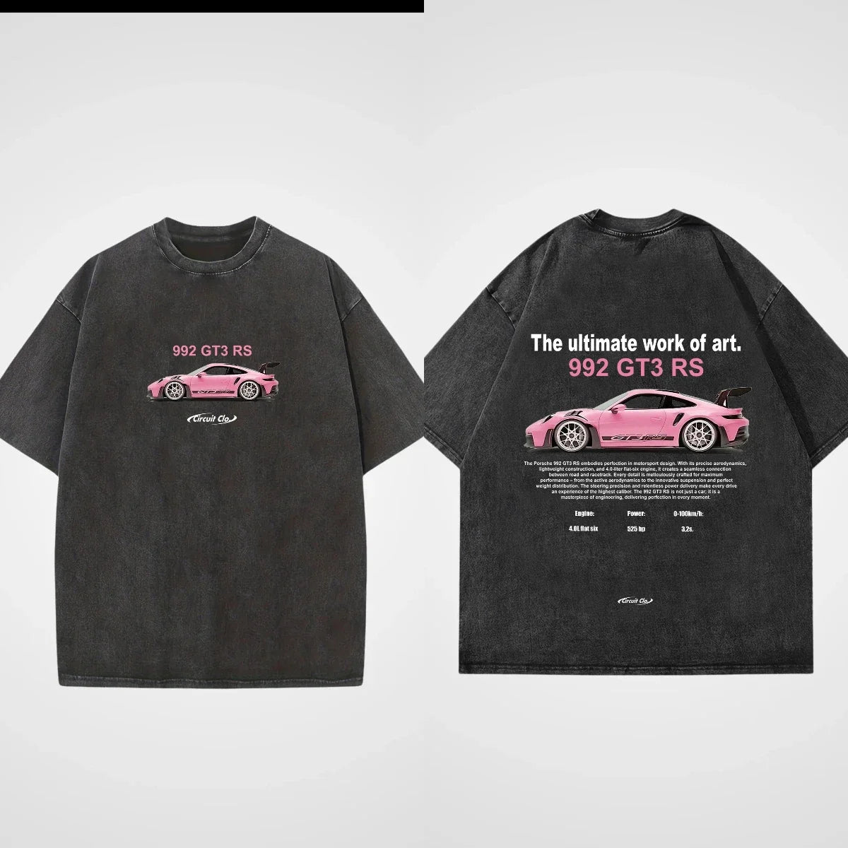 Washed T-Shirts Men Oversized Y2K T-Shirt Summer Retro Short Sleeve Sometimes You Need A GT3RS Washed Shirt Cotton Male Top Tee