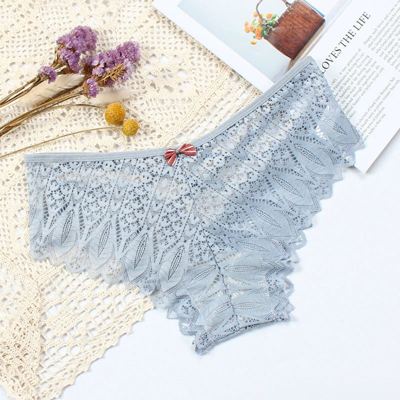 Sexy Panties For Women Low Waist Underwear Transparent Lace Briefs Breathable Soft Lingerie Female Underpants Sexy Woman's Panty