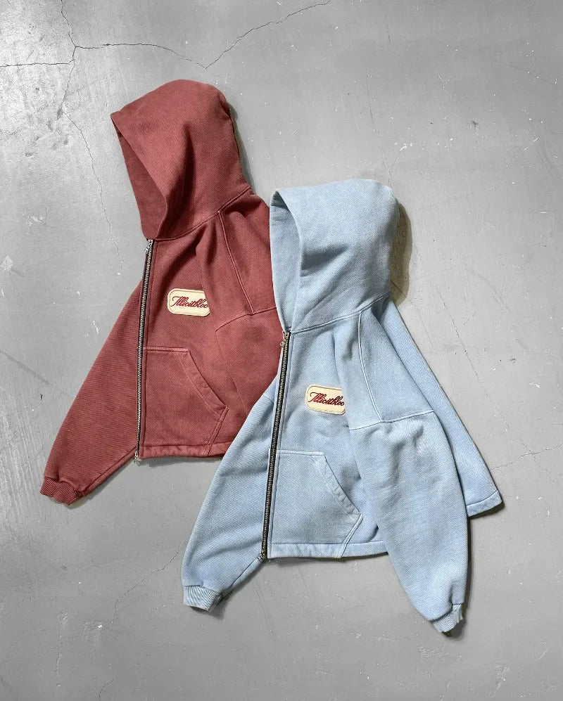 Y2K Fashion New Letter Embroidery Patch Loose Hooded Sweater Women Street Vintage Hip Hop Harajuku Leisure Couple Sports Hoodies
