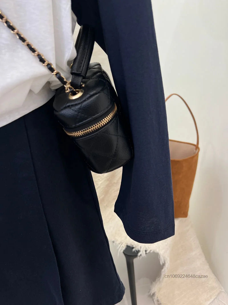 Cute Cartoon Mickey Mouse Long Sleeved T-shirt Korean Version Trend Simple Patchwork Tees Women's Autumn Slimming New Casual Top