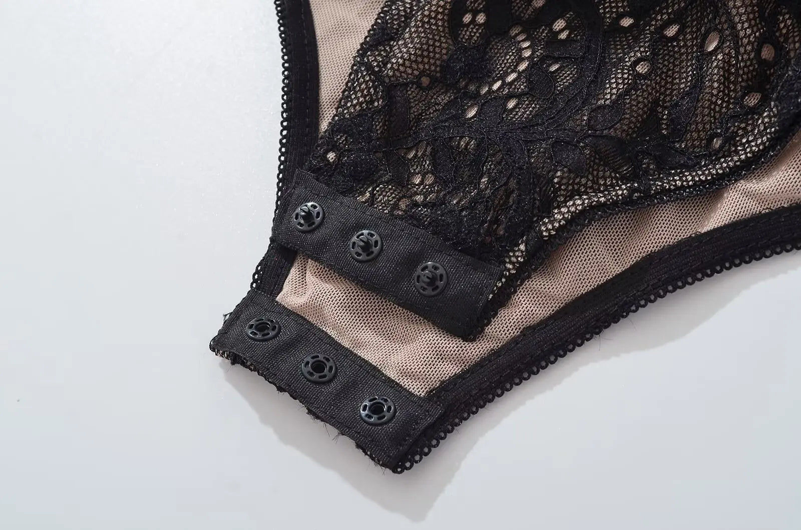 Sexy See Through Lace With Lining Backless Spaghetti Strap Bodysuit Woman Sling Tight Short Jumpsuit Slim fit Rompers Playsuits