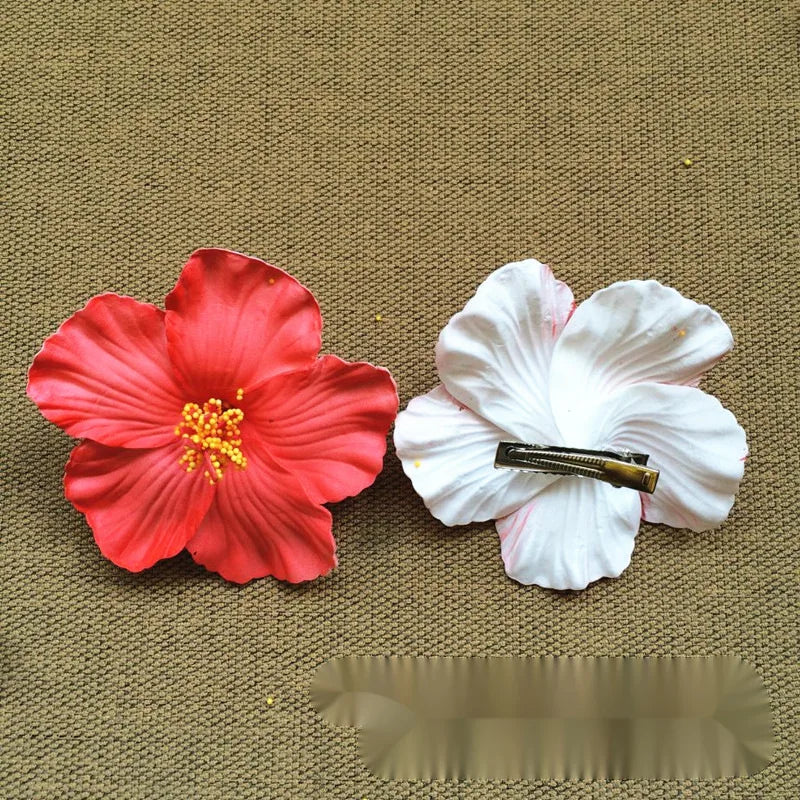 New Bohemian Style Hibiscus Flower Sweet Seaside Beach Resort Style Egg Flower Hair Clip For Women