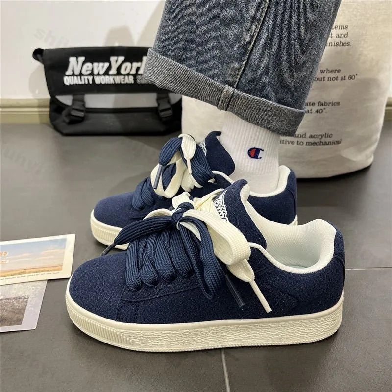 2025 Spring New Casual Couple Casual Shoes Retro Chic Versatile Youth Trend Breathable Height Increasing Sports Skateboard Shoes