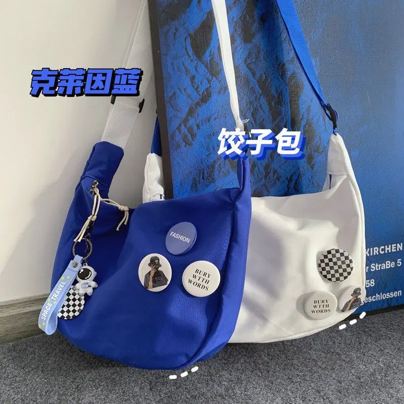 2024 New Style Japanese Trendy Brand Shoulder Bag Fashion Korean Ins Women'S Klein Blue Versatile Casual Crossbody