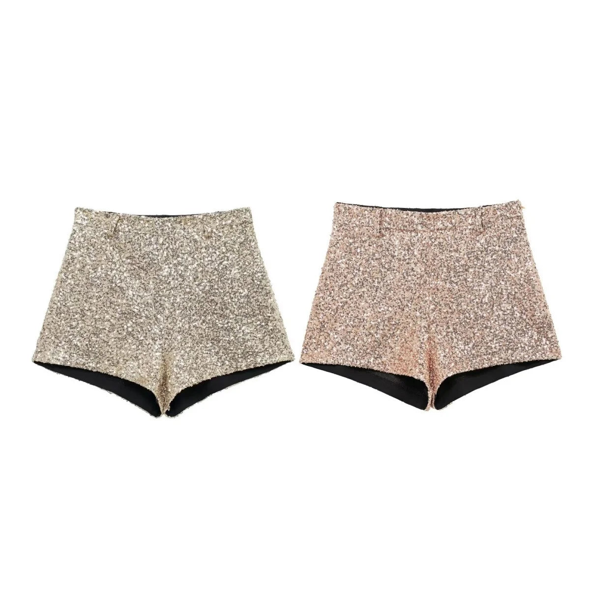 Taop&Za women's 2024 autumn and winter new pearl shorts solid color high commuting temperament shiny socialite mini pants