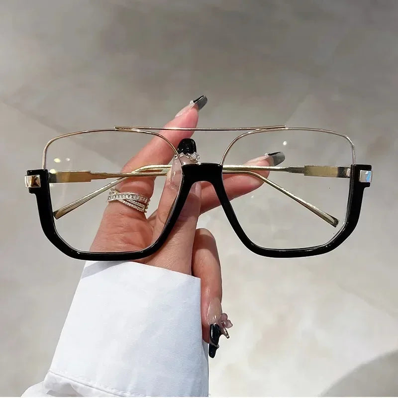 2025 New Vintage Oversized Sunglasses Fashion Men Women Square Shades Eyewear Trendy Ins Popular Brand Design UV400 Sun Glasses