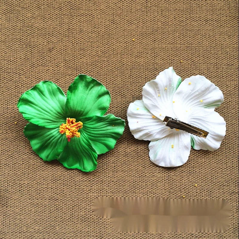 New Bohemian Style Hibiscus Flower Sweet Seaside Beach Resort Style Egg Flower Hair Clip For Women
