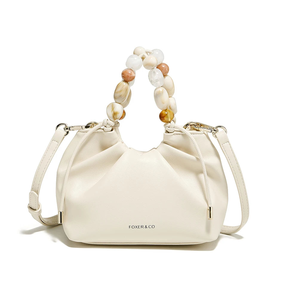 FOXER Beaded Handbag for Women Solid Signature Crossbody Bag 2025 New Cloud Bag with Large Storage