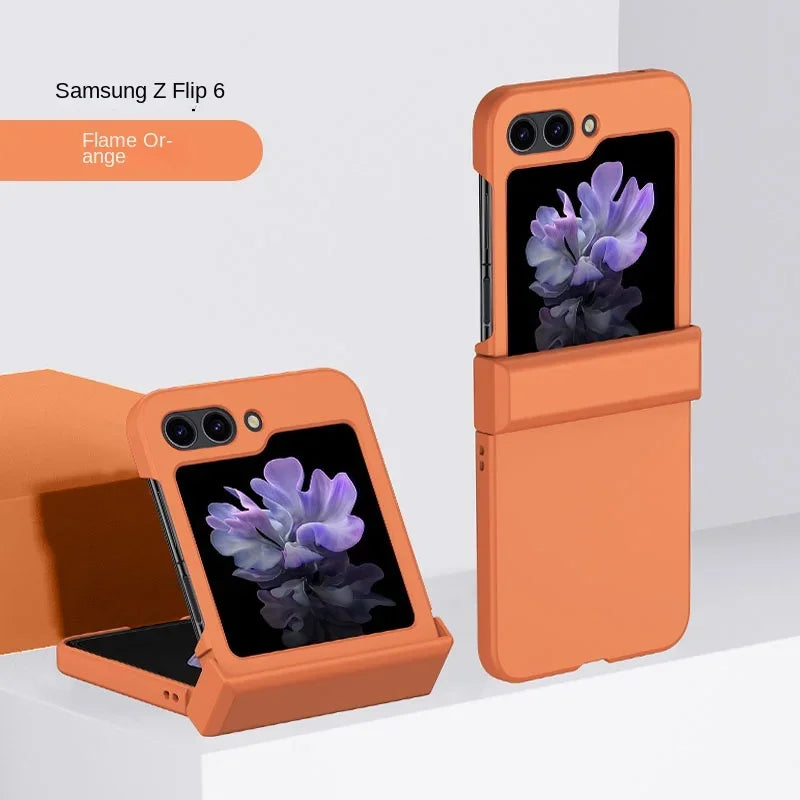 Skin Feel Hard Shell Phone Case for Samsung Galaxy Z Flip 6 5 4 3  Flip6 Flip5 Flip4 Flip3 5G Hinge Protection Shockproof Cover