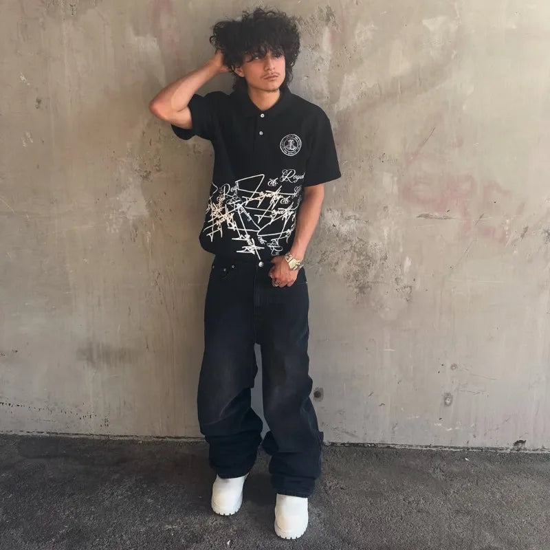 Summer New Harajuku Retro Letter Printing Oversized Men Y2k Casual Fashion Hip Hop Punk Pure Cotton Oversized T-shirt Women