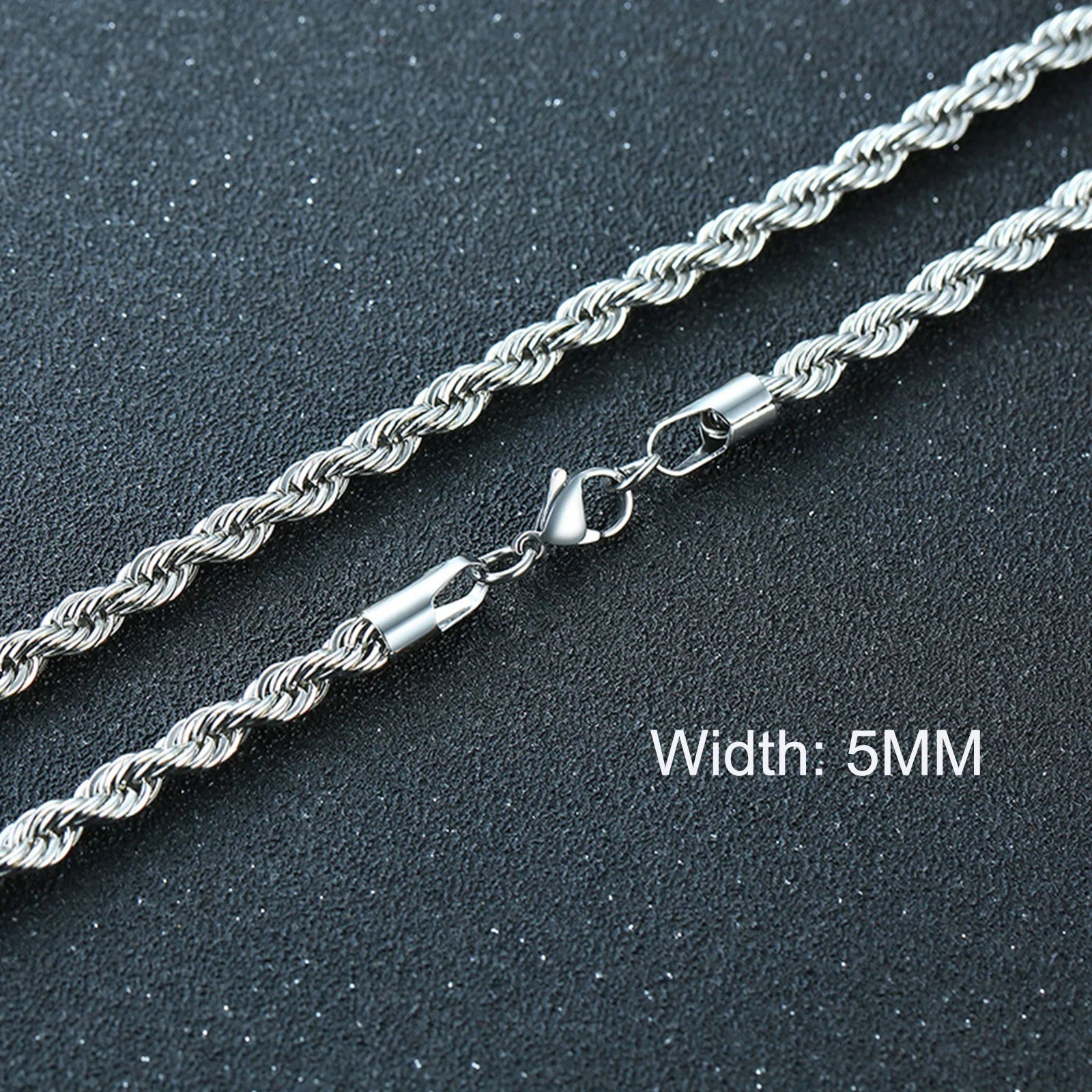 3/5/7/9/11MM Cuban Chain Necklaces for Men Women,Stainless Steel Curb Link Chain Collar,Jewelry Gift for Dad Husband BFF