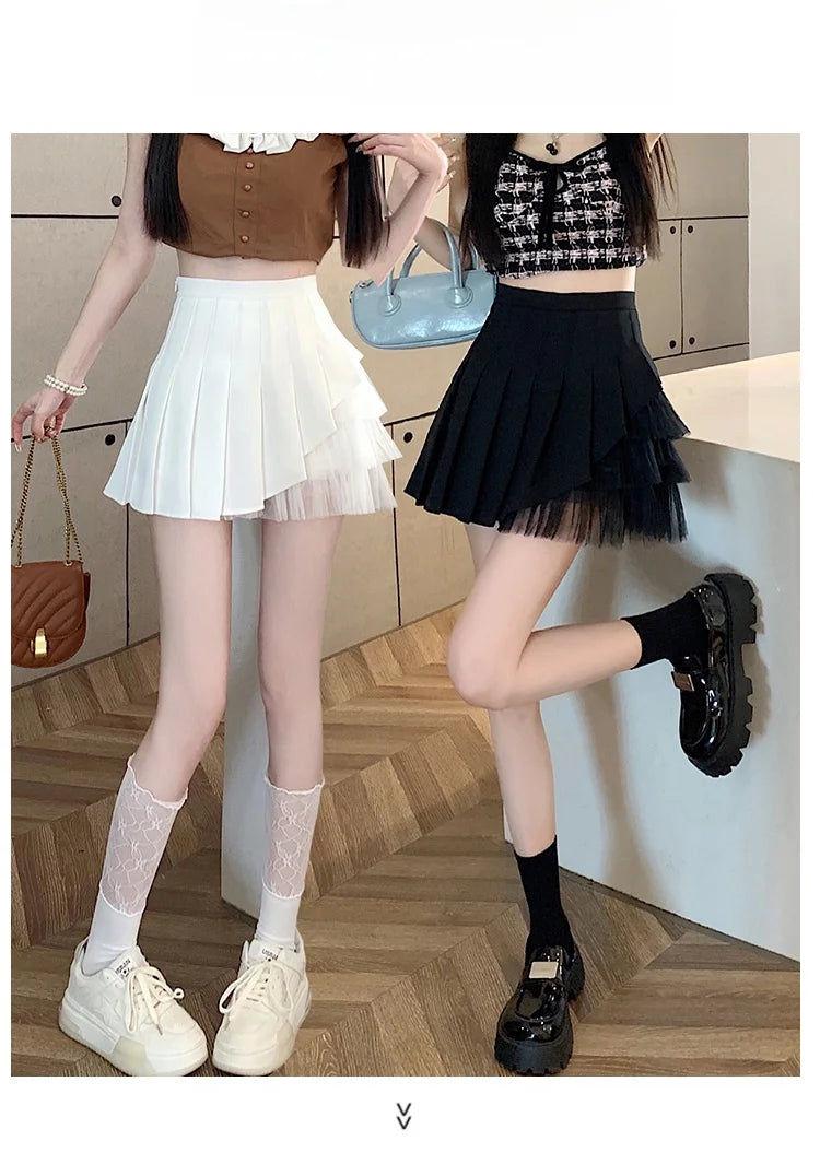 Slimming A-Line  Skirt for ort Women High Waist Pleated Tulle f Body Skirts Commute Sle Summer Collection