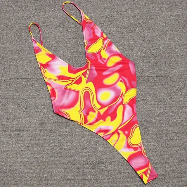 2025 Sexy Sparkling Shiny Women Swimwear One Piece Swimsuit Female High Cut Monokini Backless Bather Bathing Suit Swim Bodysuit