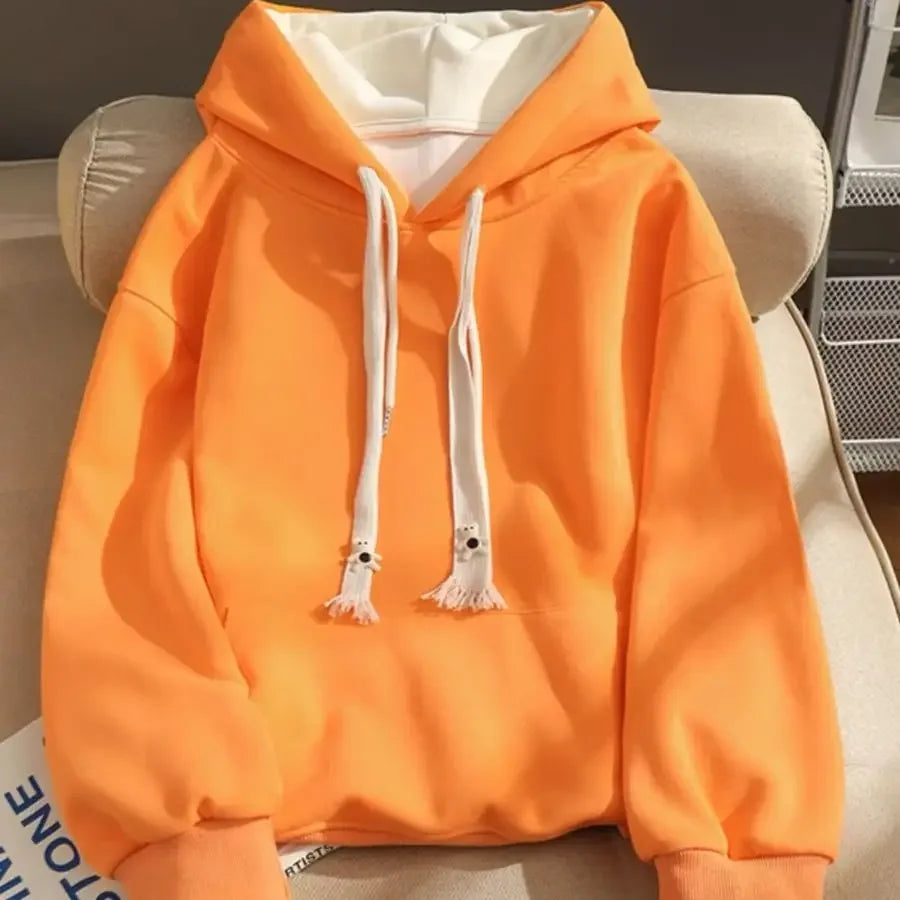 American stitching fake two-piece thin hooded sweater women's spring and autumn new fashion casual coat loose lazy loose top