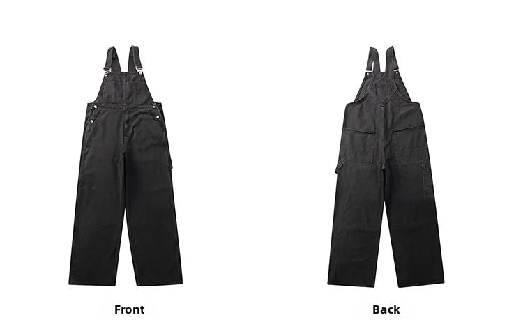 Retro American Design Denim Overalls Straight Loose Workwear Pants ex Couple Ameika Straight Leg Jeans Youth Trend