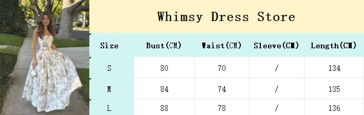 Chic Flower Print A-line Maxi Dress Women Elegant High Waist Strapless Backless Slim Vestidos 2025 Lady Summer Vacation Robes