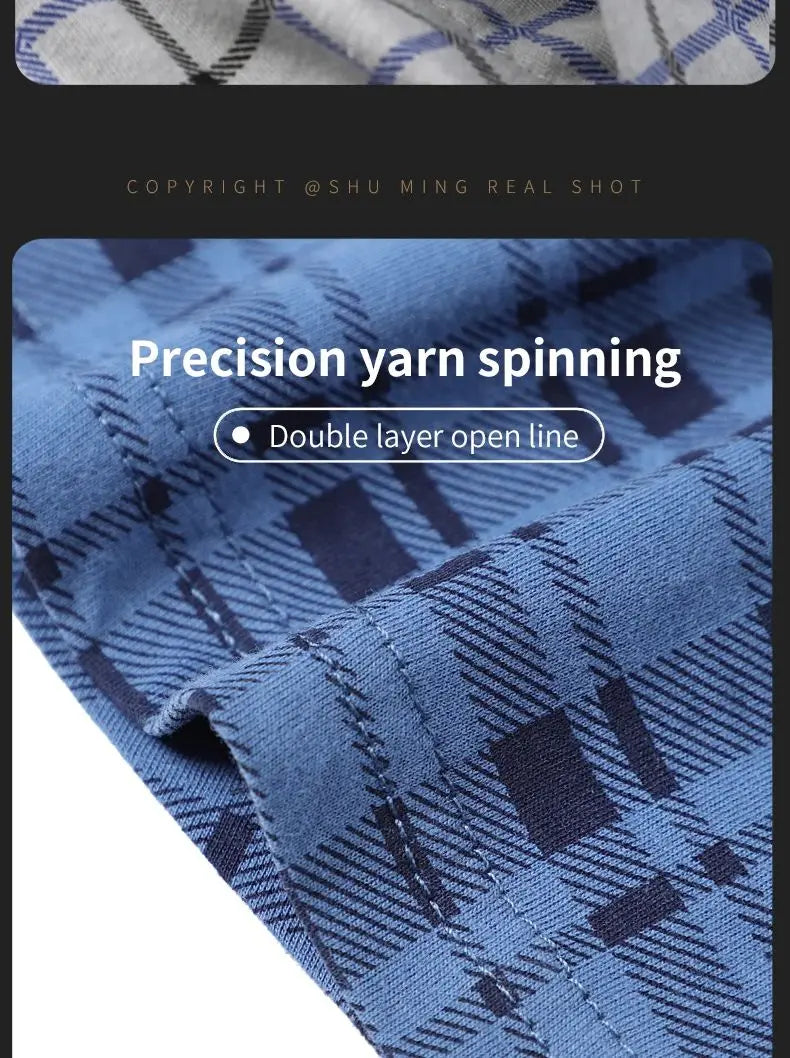 Plus Size M-3XL Men's Aro Pants Cotton Lattice Underwear Loose High Waist Summer Thin Breathable Home Shorts Pouch Underpants